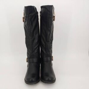 Cambridge Select Shoes Boots Womens Black 6 Fashion Quilted Buckle Zip New